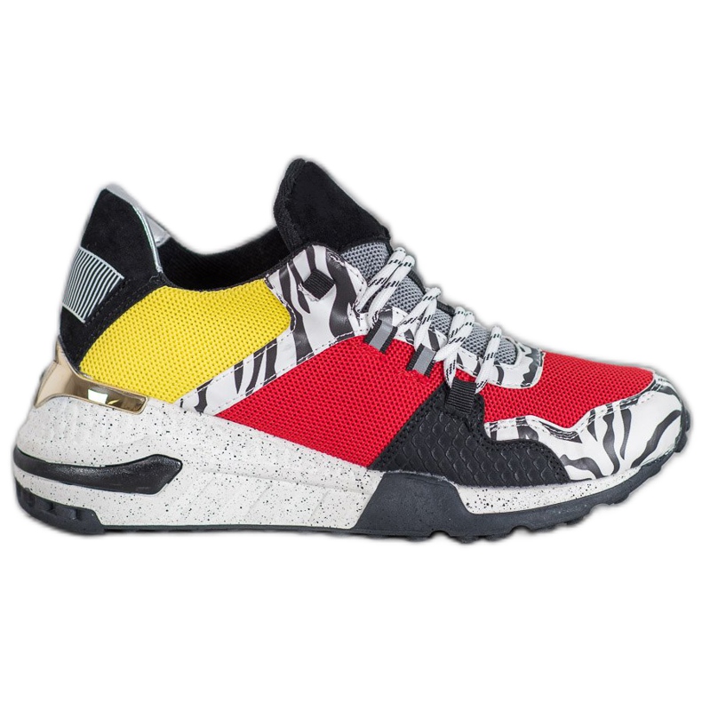 SHELOVET Sneakers sulla piattaforma con stampa zebrata multicolore