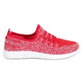 SHELOVET Sneakers in tessuto traforato bianca rosso