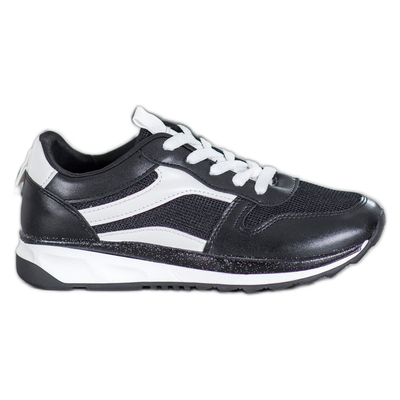 SHELOVET Scarpe nere legate bianca nero