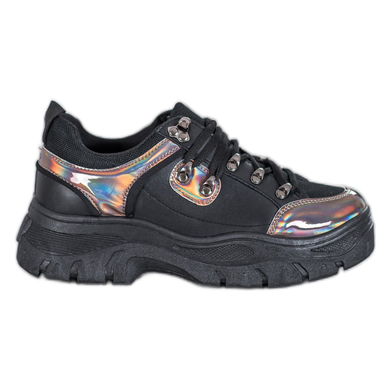 Weide Scarpe nere con effetto olografico nero