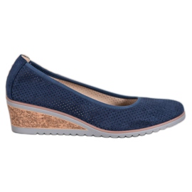 Ballerine blu navy sulla zeppa VINCEZA