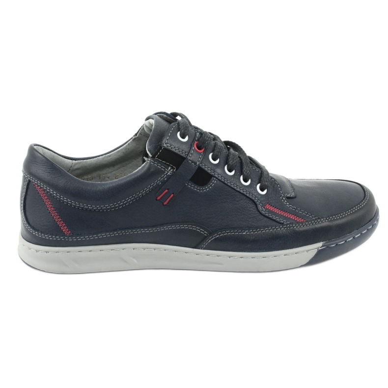 Scarpe sportive da uomo in pelle Riko 835, blu navy