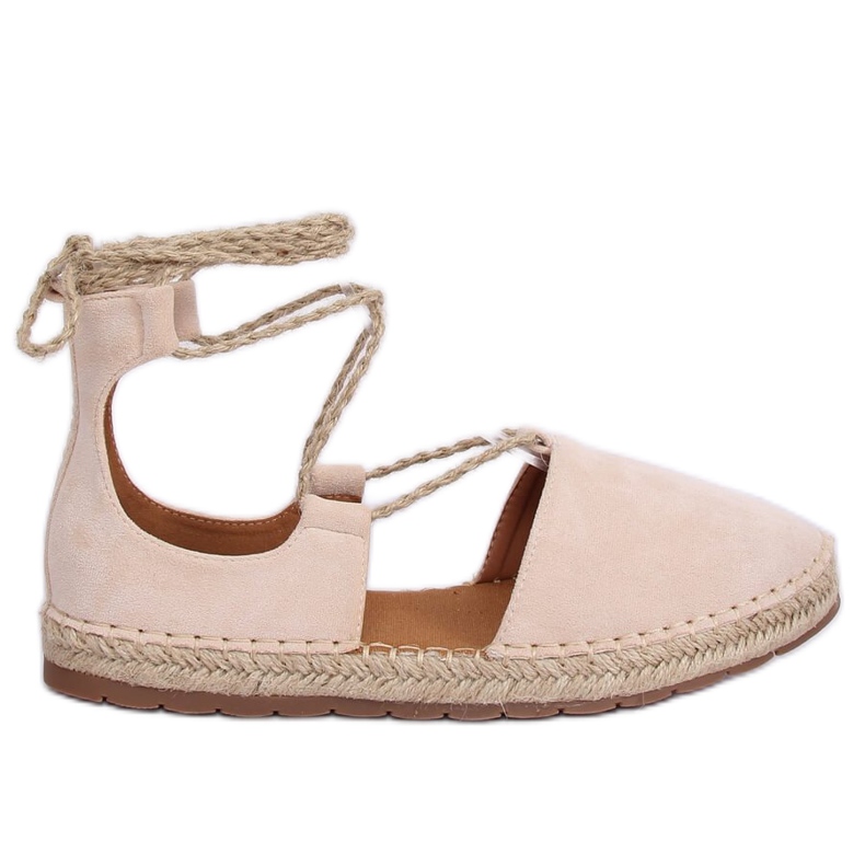 Espadrillas allacciate con caviglia beige JH97P Beige
