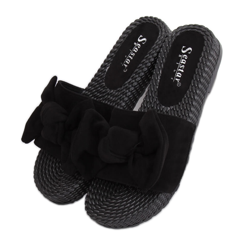 Pantofole da donna nere con fiocco YQ225P Black nero