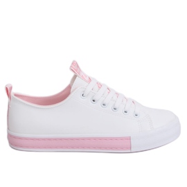 Sneakers da donna bianche e rosa A88-23 Pink bianco