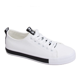 Sneakers donna bianche e nere A88-23 W-BL bianco nero