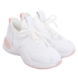 Scarpe sportive in rete bianca B0-547 Rosa