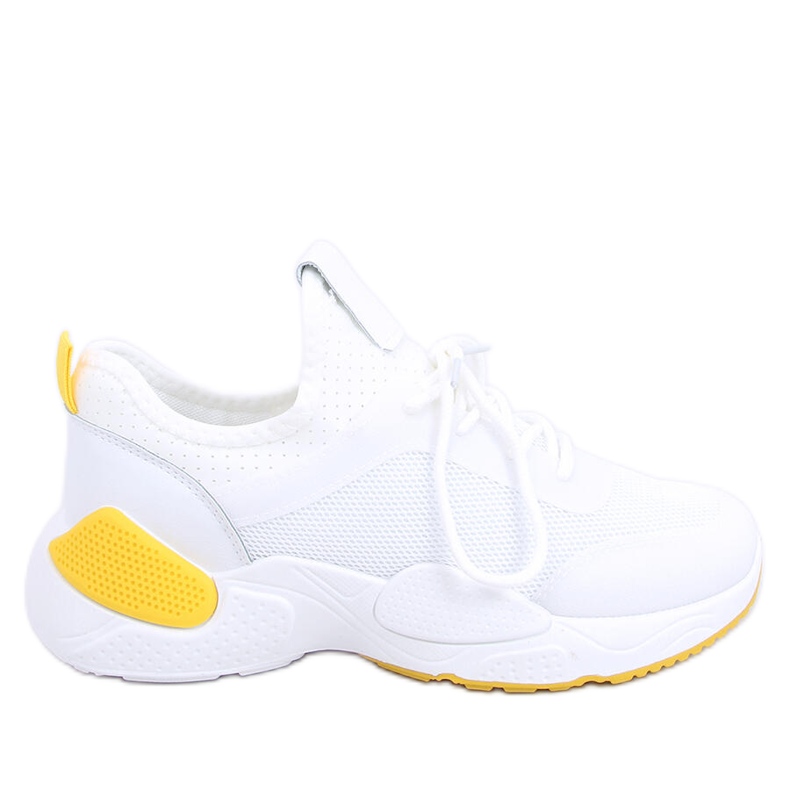 Scarpe sportive in rete bianca B0-547 Giallo