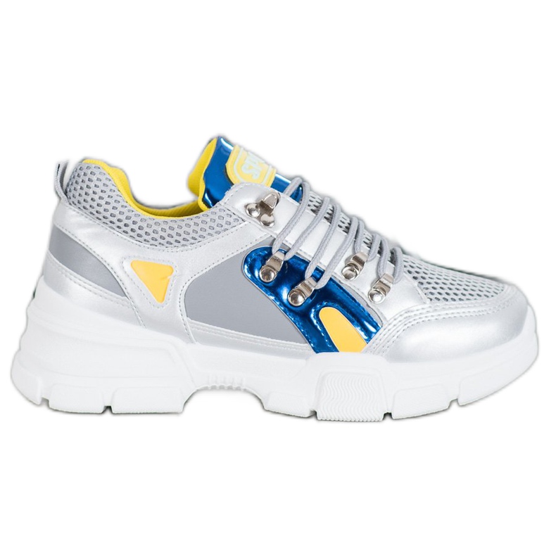 Bella Paris Sneakers alla moda con rete grigio multicolore