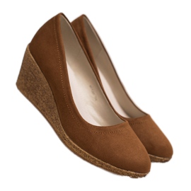 Goodin Ballerina classica con zeppa marrone