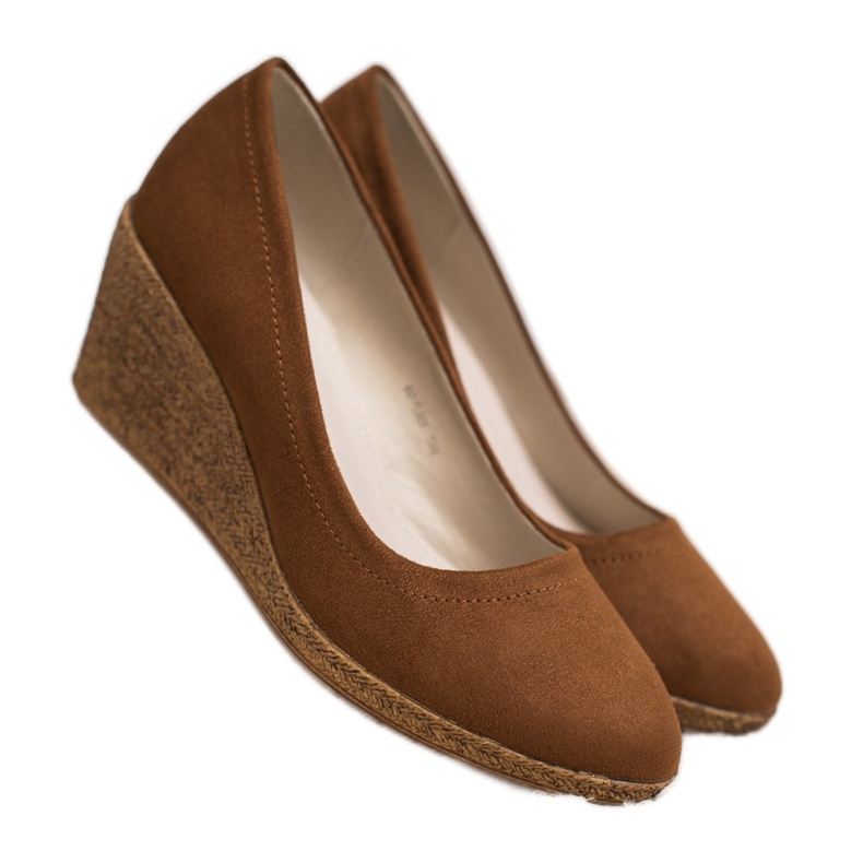 Goodin Ballerina classica con zeppa marrone