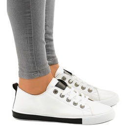 1016 sneakers classiche bianche bianco nero