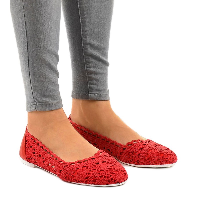 Ballerine rosse traforate 4701 rosso