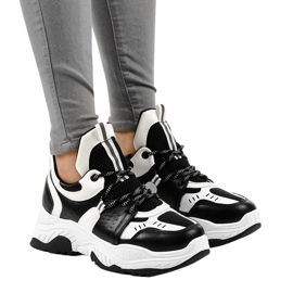Sneakers da donna bianche e nere CB-136 bianco nero
