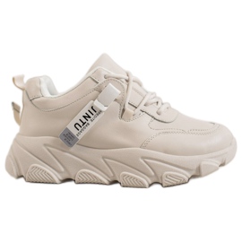 Bella Paris Sneakers beige con lacci