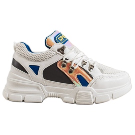 Bella Paris Sneakers alla moda con rete bianca multicolore