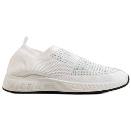 SHELOVET Scarpe Slip-on Con Cristalli bianca