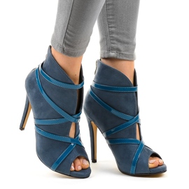 Décolleté in camoscio blu SY-20