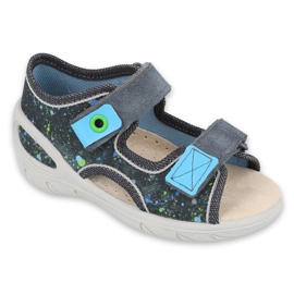 Scarpe per bambini Befado pu 065X127 blu grigio multicolore