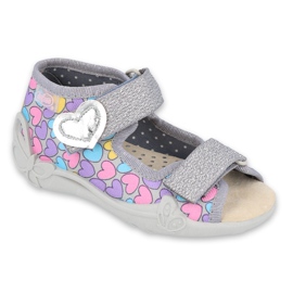 Scarpe per bambini Befado gialle 342P013 viola rosa grigio