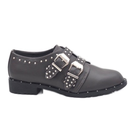 Scarpe grigie con borchie L89-47 grigio