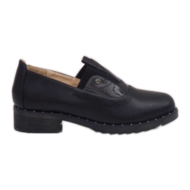 Scarpe slip-on nere con borchie X527 nero