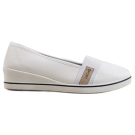 Super Me Ballerine sportive con zeppa bianco