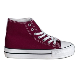 SHELOVET Sneakers alte in tessuto rosso