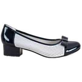 Goodin Décolleté traforate con fiocco bianco blu