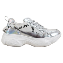 Goodin Sneakers in pelle argento grigio