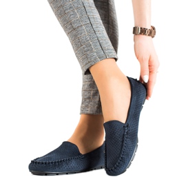 Goodin Mocassini Traforati Con Camoscio blu