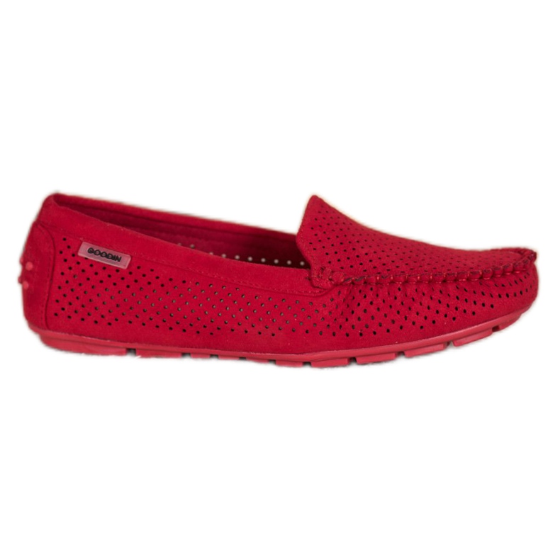 Goodin Mocassini Traforati Con Camoscio rosso