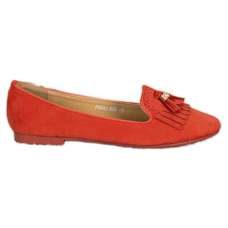 Fama Signori in pelle scamosciata con frange rosso