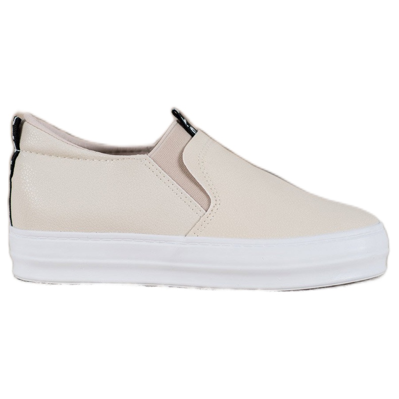 Bona Scarpe Slip On color crema marrone