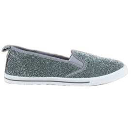 SHELOVET Scarpe Slip-on Con Glitter grigio
