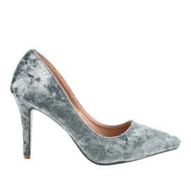 Francine Grey Velour Tacchi B-6 grigio
