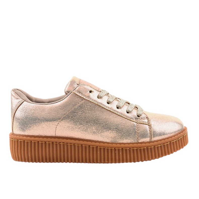 Sneakers da donna creepers dorate TL-66 d'oro