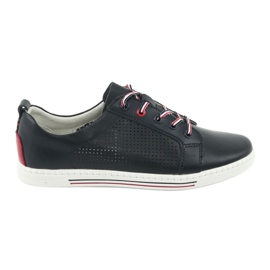 Scarpe sneakers in pelle FILIPPO DP008 rosso blu navy