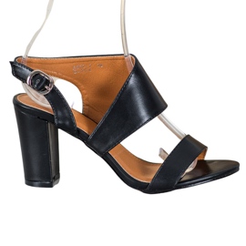SHELOVET Comodi sandali con tacco alto nero