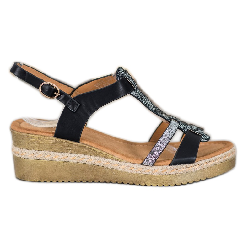 Small Swan Sandali con zeppa nero