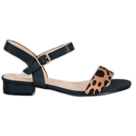 Small Swan Sandali con stampa leopardata nero