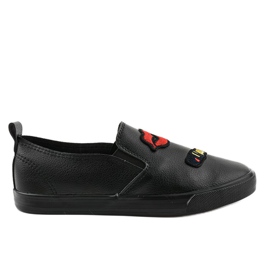 Sneakers nere con stampe G1202A-3 nero