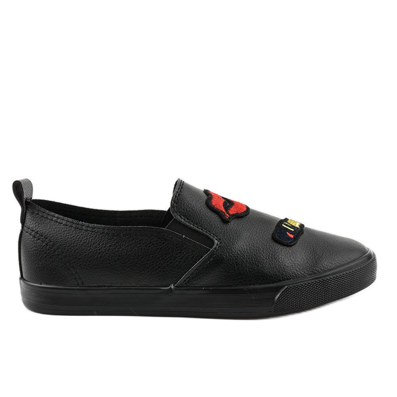 Sneakers nere con stampe G1202A-3 nero