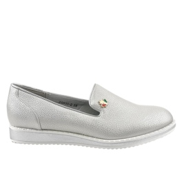 Slip on argento con zeppa ZQ635-2 grigio