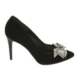 Espinto Pompe di pelle da donna con un fiocco nero 993/1K