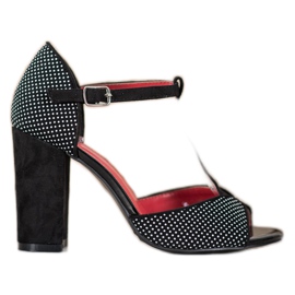 Goodin Sandali in pelle scamosciata con stampa leopardata marrone nero