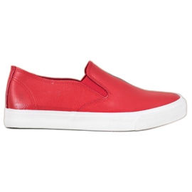 Bona Scarpe da ginnastica rosse senza lacci rosso