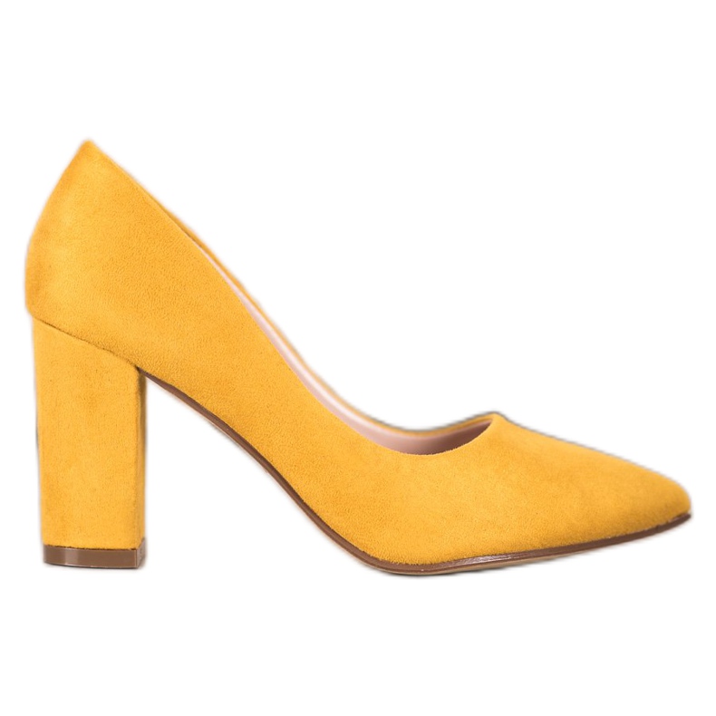 Ideal Shoes Décolleté con tacco alto giallo