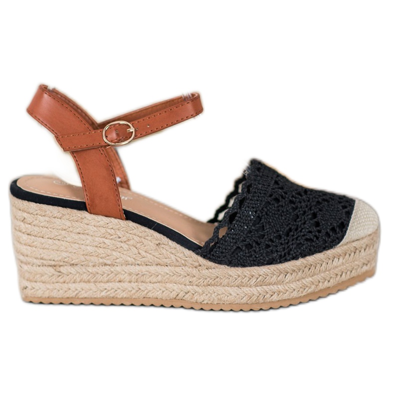 Small Swan Espadrillas con zeppa marrone nero