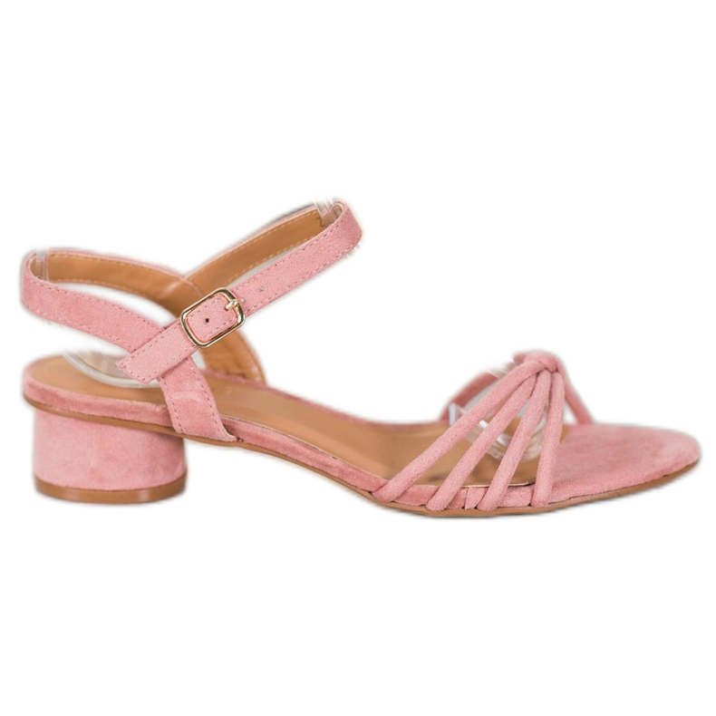 Small Swan Sandali con tacco basso rosa
